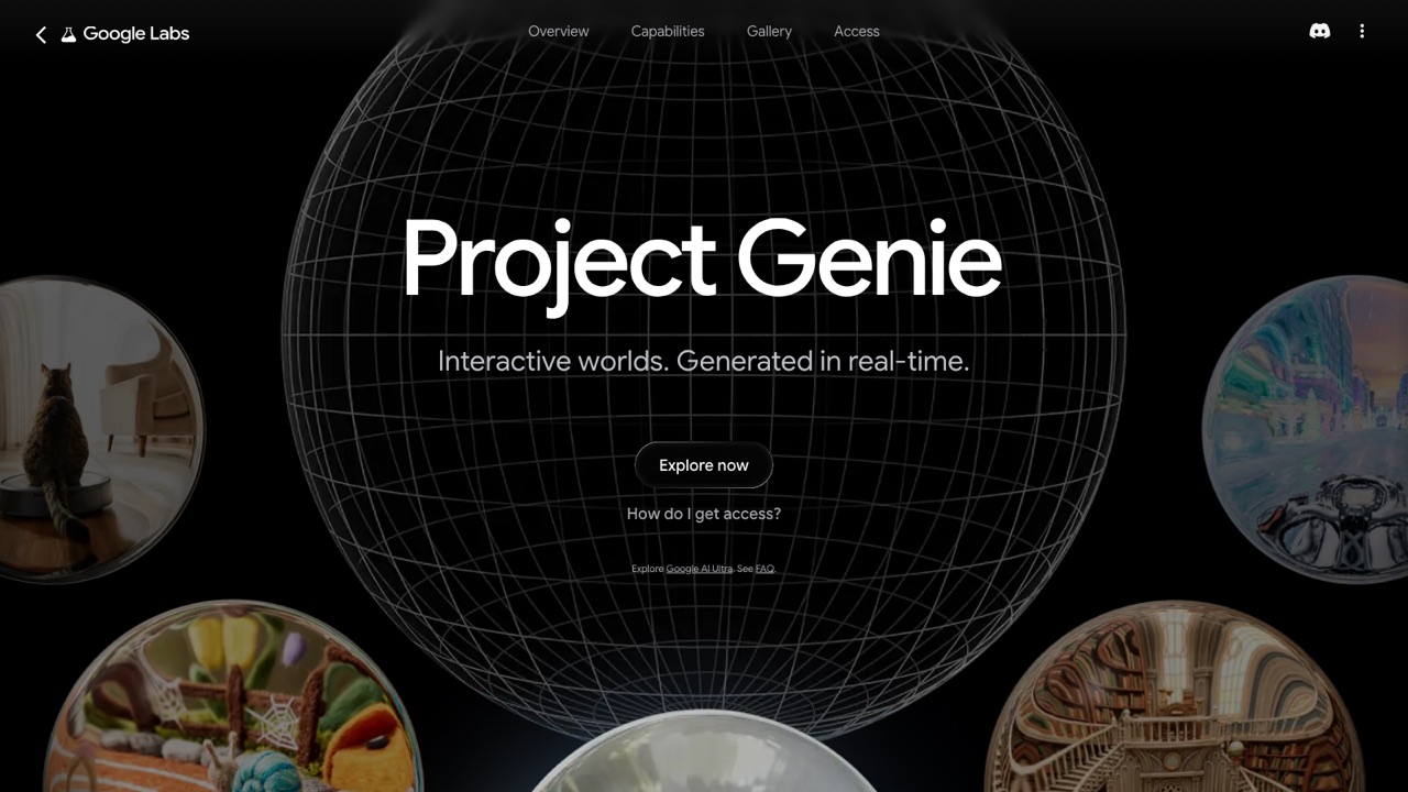 Project Genie official homepage preview